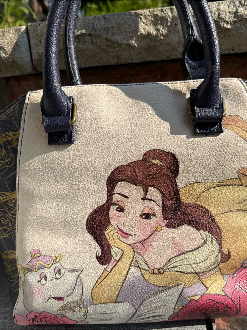 Loungefly Disney Hard Tag Beauty and the Beast Rose Shoulder Bag - Picture 4 of 9